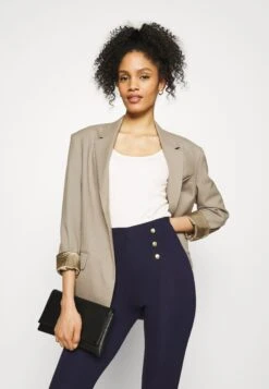 Anna Field Punto Leggings With Button Detail - Legging - Dark Blue -Anna Field 007714f5801d4292a42e3e4e1a14adce