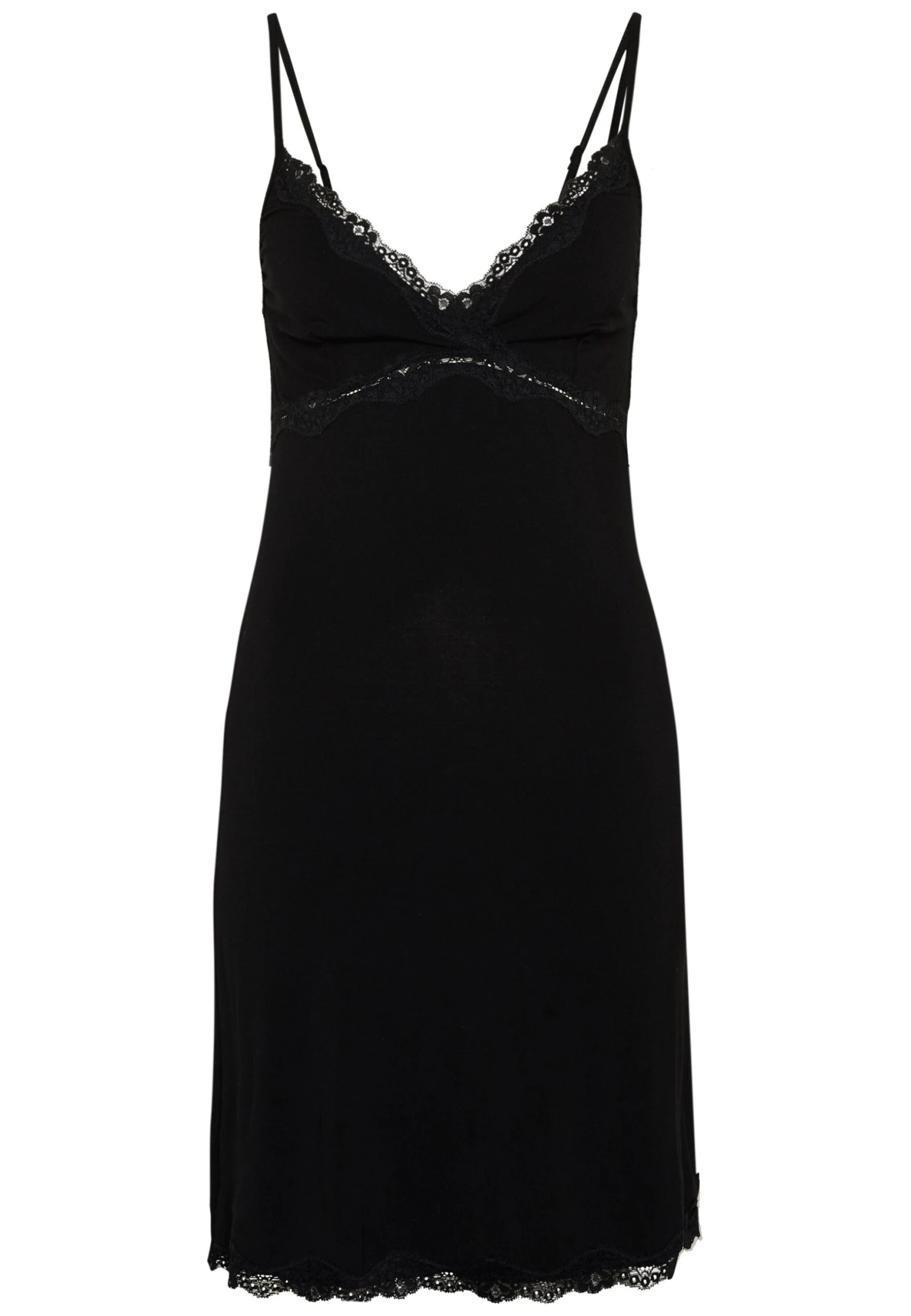 Anna Field Heidi Short Sleeves Viscose Nightdress - Chemise De Nuit / Nuisette - Black 6 Anna Field Heidi Short Sleeves Viscose Nightdress - Chemise De Nuit / Nuisette - Black – Image 4