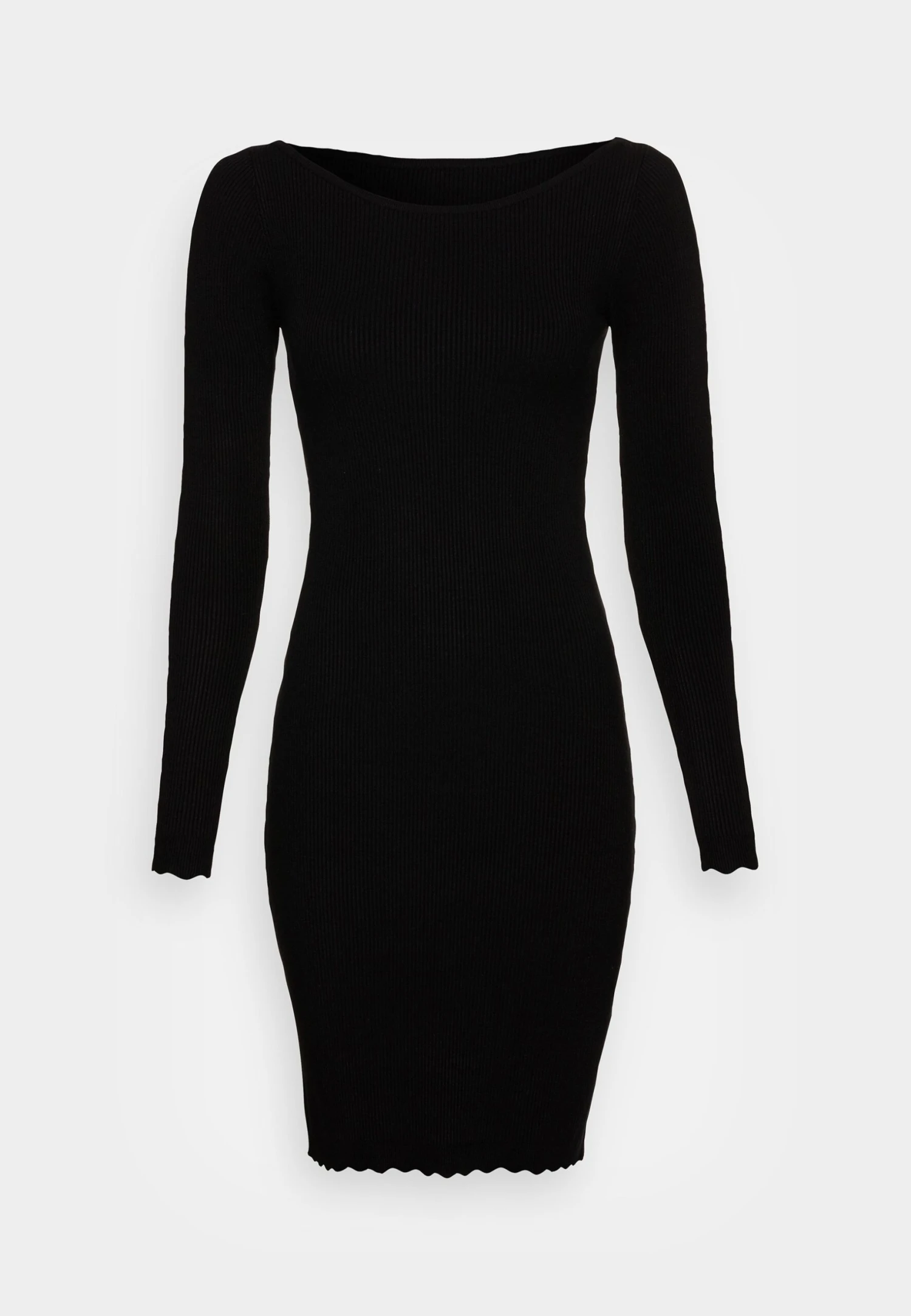 Anna Field Boat Ausschnitt Mini Strickkleid Mit Geschweiften Rändern - Robe Pull - Black 3 Anna Field Boat Ausschnitt Mini Strickkleid Mit Geschweiften Rändern - Robe Pull - Black