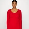 Anna Field Button Detail - Pullover - Red