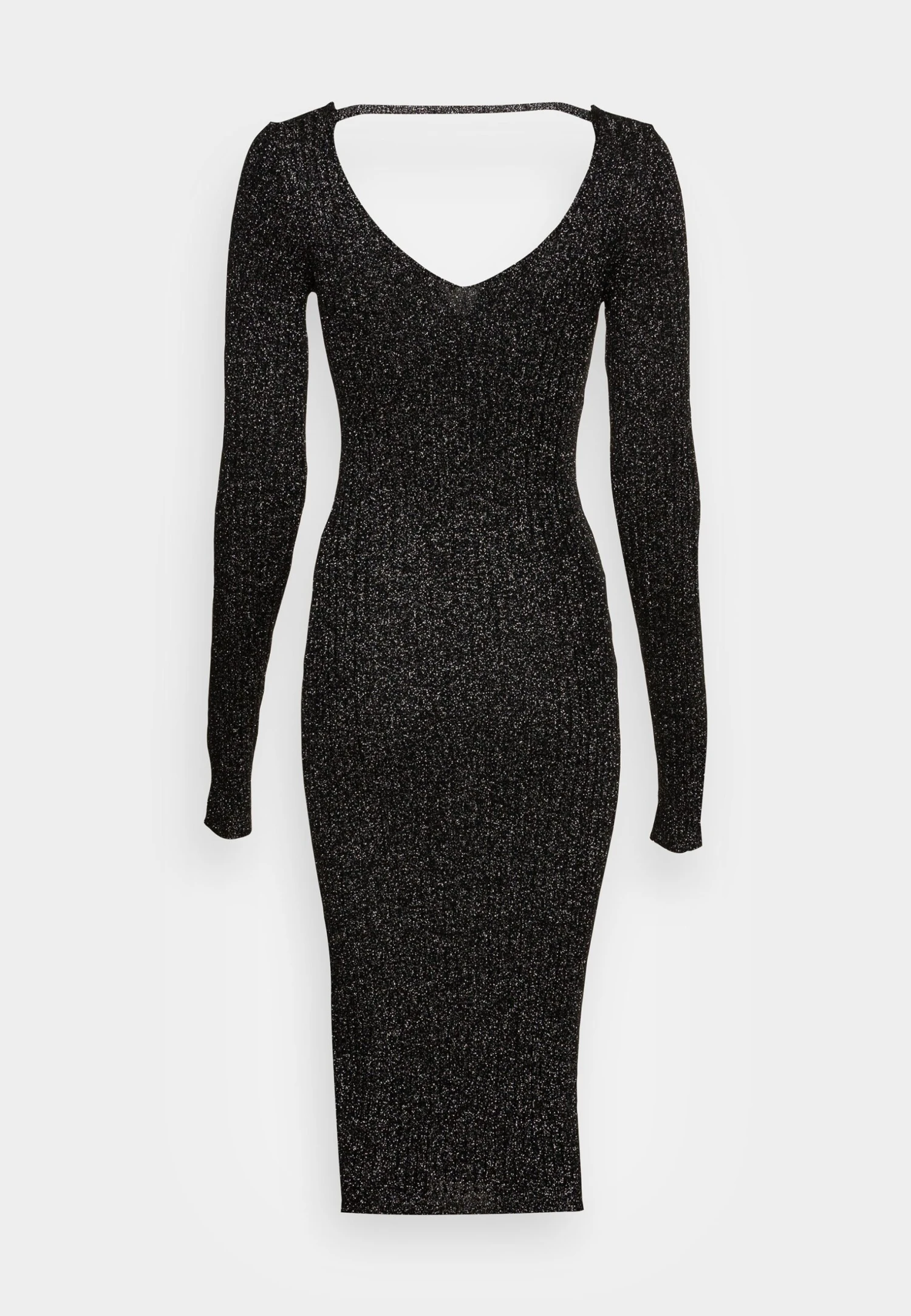 Anna Field Lurex V-Ausschnitt Midi Strickkleid - Robe Fourreau - Black 4 Anna Field Lurex V-Ausschnitt Midi Strickkleid - Robe Fourreau - Black – Image 2