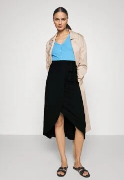 Anna Field Basic Wrap Over Midi Skirt - Jupe Trapèze - Black -Anna Field 264acaf8c7414ababd1c8ed4dc1432a7