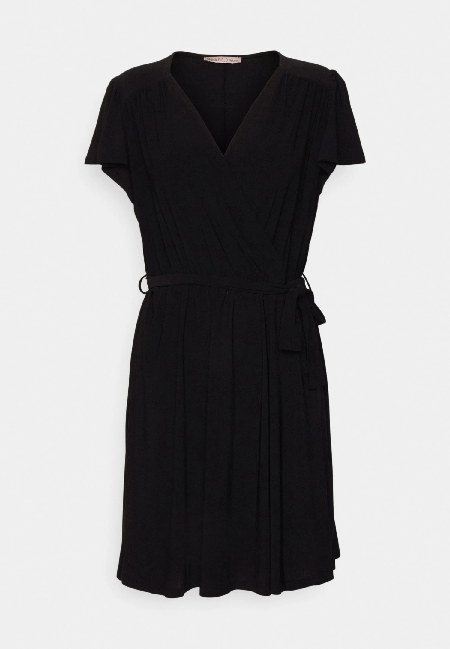 Frilled Cap Sleeves Flared Dress - Robe En Jersey - Black 6 Frilled Cap Sleeves Flared Dress - Robe En Jersey - Black â Image 4