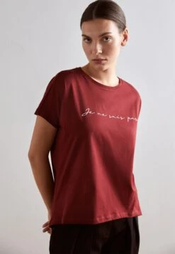 Anna Field Mandala Low To High - T-Shirt Imprimé - Bordeaux