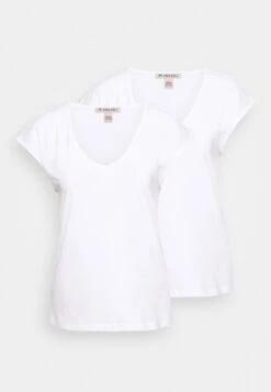 Anna Field Basic V Neck Drop Shoulder 2 Pack - T-Shirt Basique - White/White -Anna Field 4bd9b2c16f674d6bbb4e8cbdc342a69c