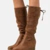 Anna Field Bottes Compensées - Cognac