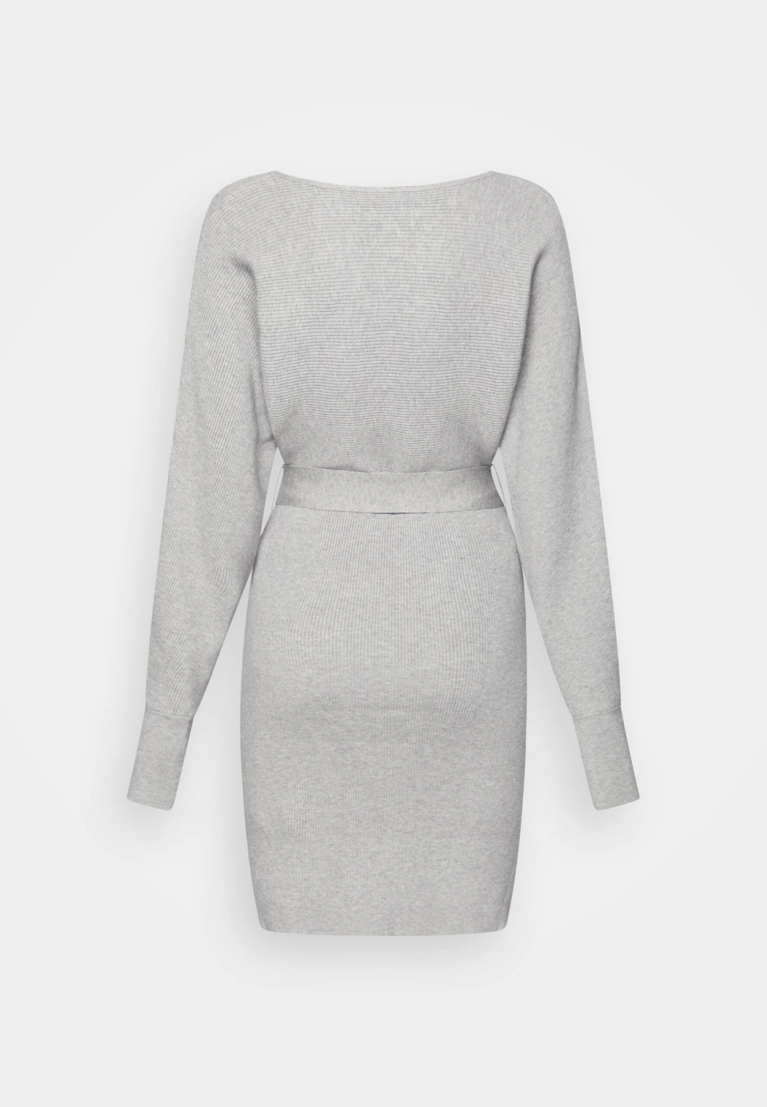 Anna Field Wrap V Ausschnitt Mini Strickkleid Mit Gürtel - Robe Fourreau - Mottled Grey 4 Anna Field Wrap V Ausschnitt Mini Strickkleid Mit Gürtel - Robe Fourreau - Mottled Grey – Image 2