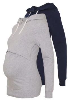 2 Pack Nursing Hoodie - Sweat Ă Capuche - Light Grey/Dark Blue