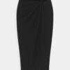 Anna Field Front Knot Midi Skirt - Jupe Crayon - Black