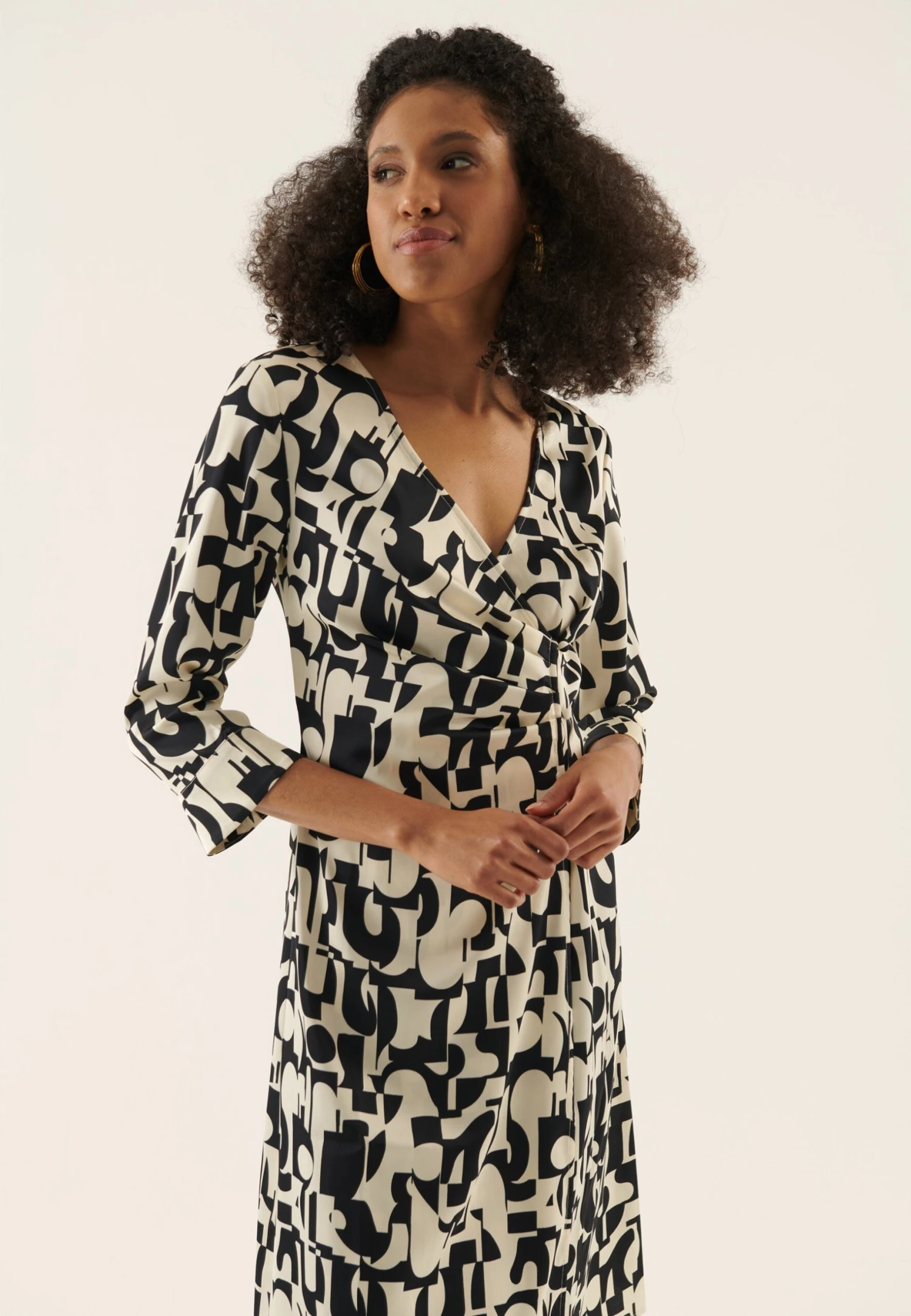 Anna Field Robe De Jour - Black/Off-White 3 Anna Field Robe De Jour - Black/Off-White