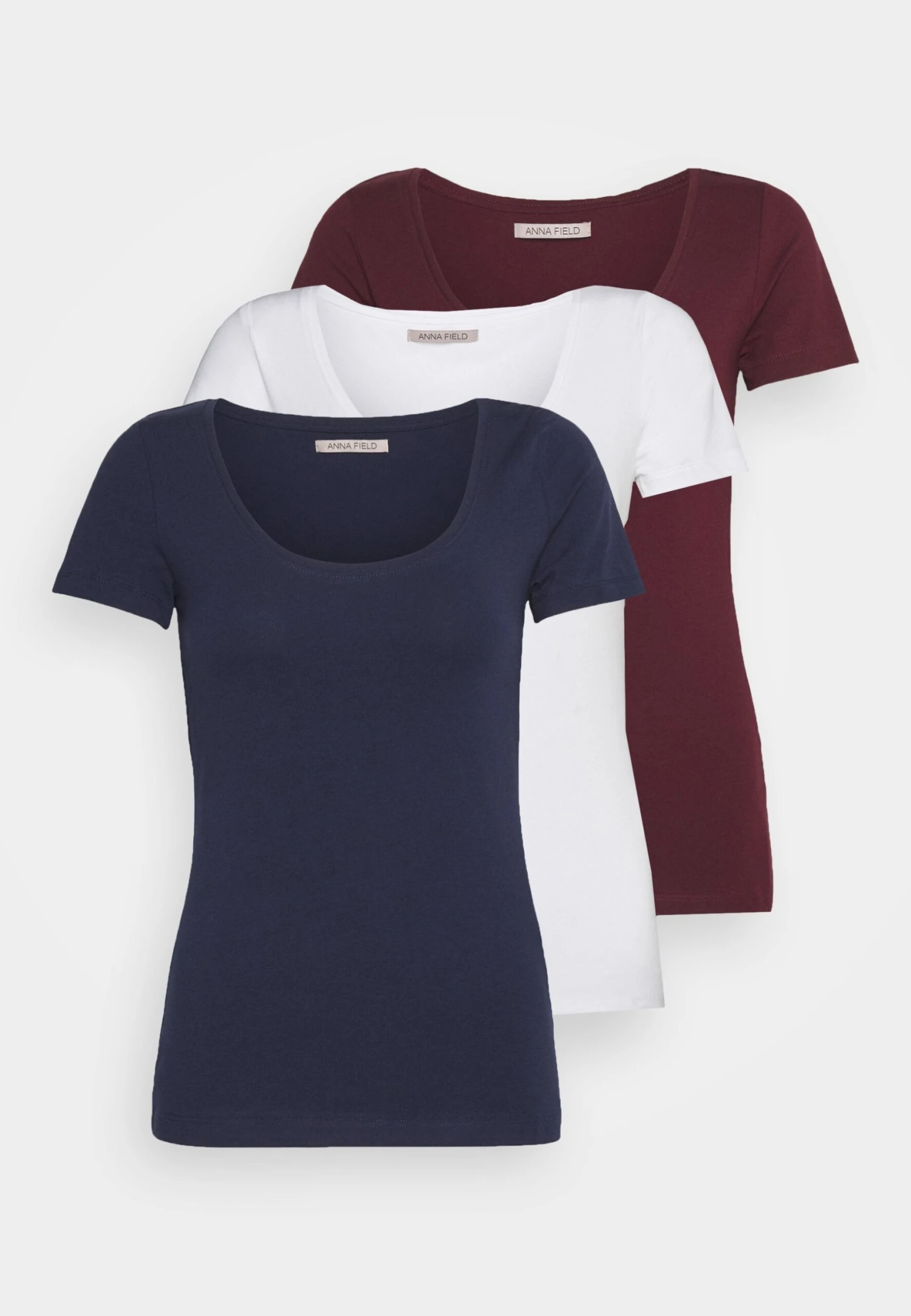 Anna Field 3 Pack - T-Shirt Basique - Dark Red/Dark Blue/White 3 Anna Field 3 Pack - T-Shirt Basique - Dark Red/Dark Blue/White