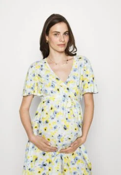 Woven Chiffon Wrap Dress - Robe De Jour - White/Light Blue -Anna Field 92a40270a099421aa4205b9aed0e03d0