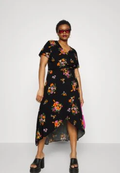 Wrap Dress High Low Hem - Robe De Jour - Black -Anna Field 9351a4bc556544a9b3199087c4f9f258