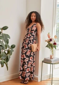 Anna Field Robe Longue - Black/Pink/Multicoloured