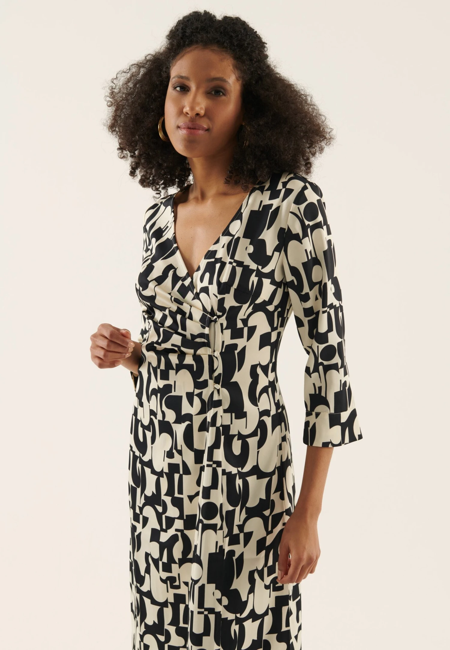 Anna Field Robe De Jour - Black/Off-White 8 Anna Field Robe De Jour - Black/Off-White – Image 6