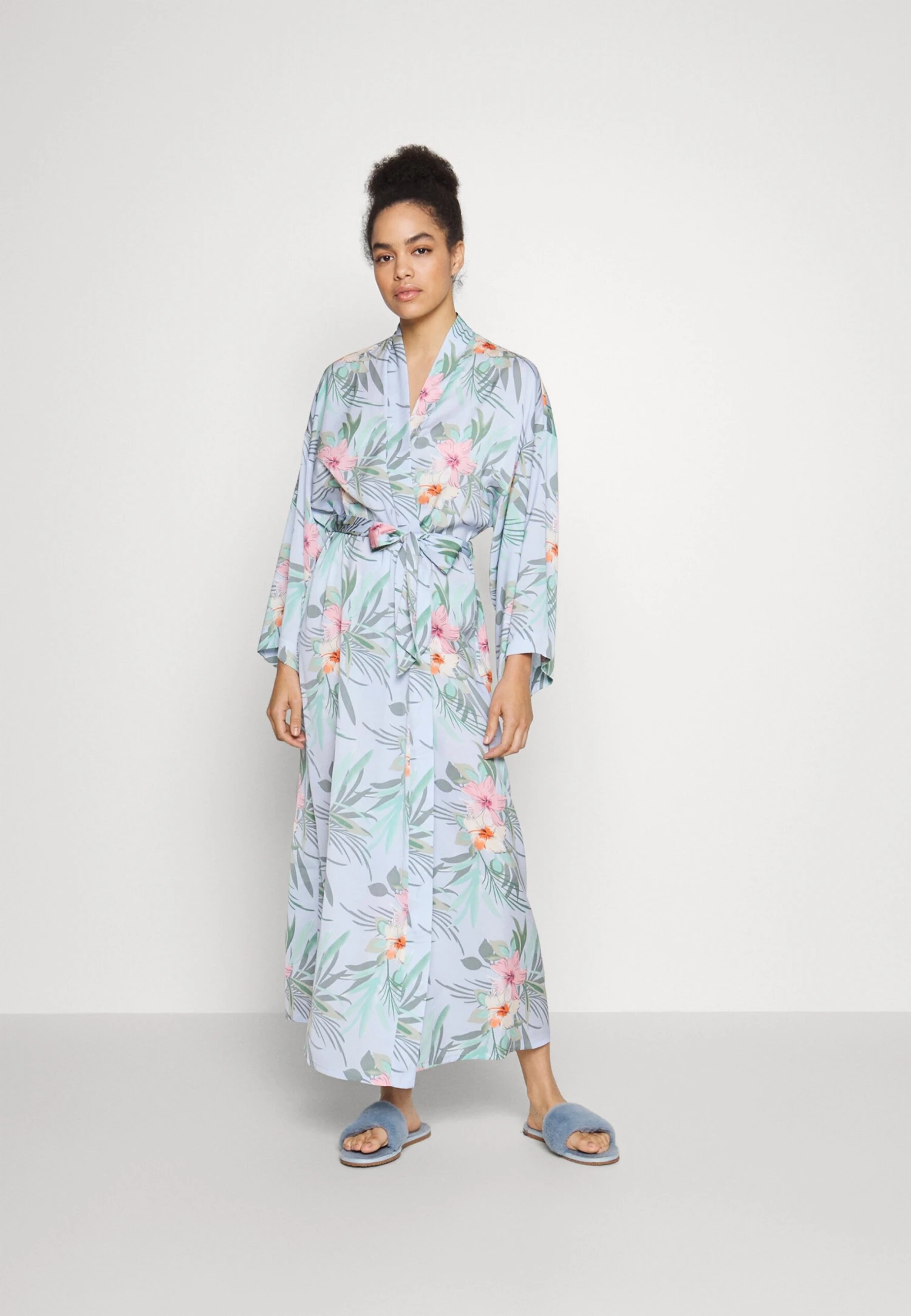 Anna Field Floral Robe - Peignoir - Blue 3 Anna Field Floral Robe - Peignoir - Blue