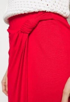 Anna Field Front Knot Midi Skirt - Jupe Crayon - Red -Anna Field b73d1918d9ff4cc08cc37ab855963e70