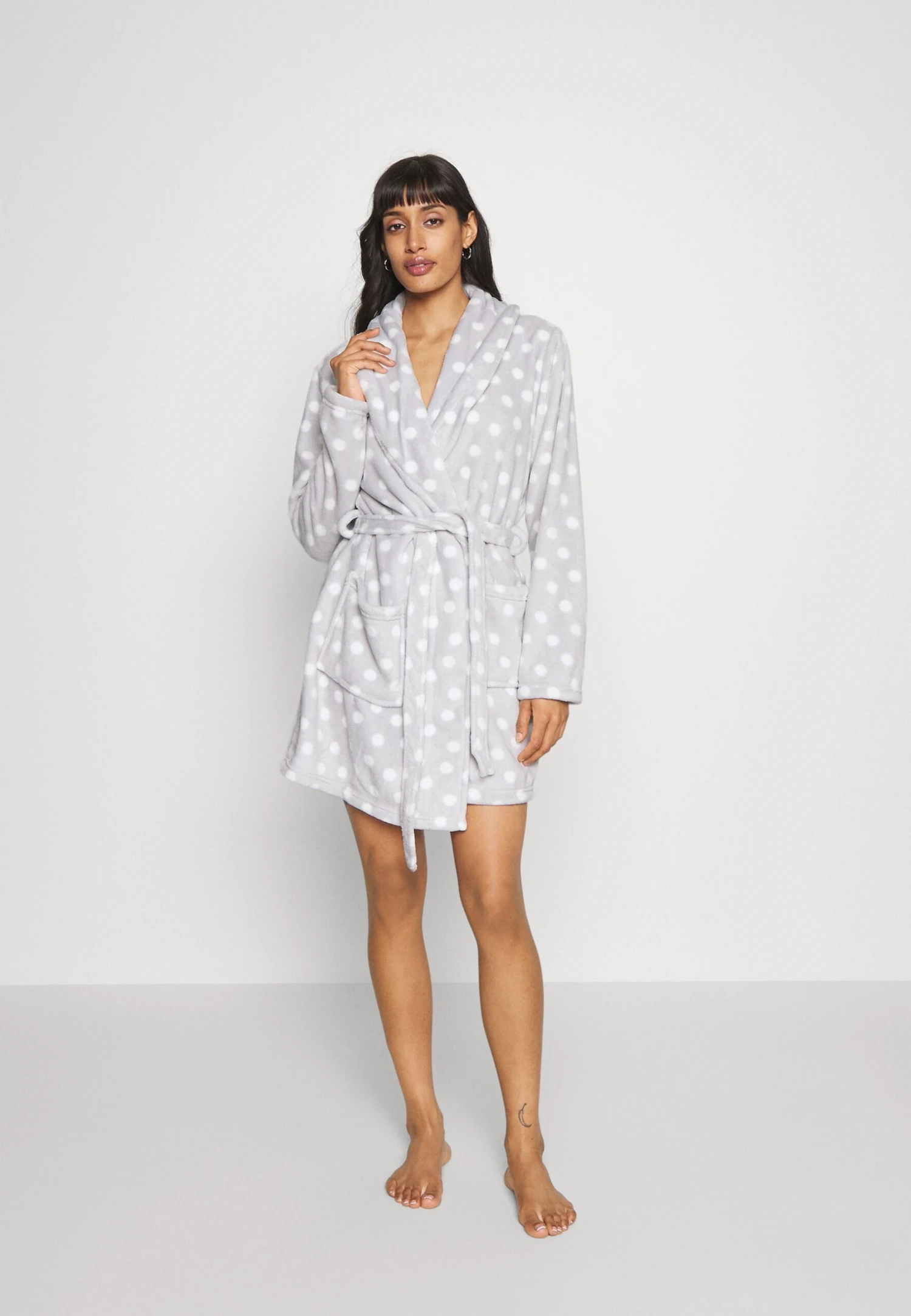 Anna Field Peignoir - Grey/White 4 Anna Field Peignoir - Grey/White – Image 2