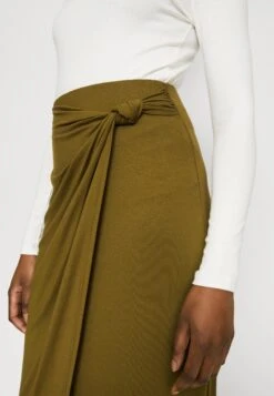 Anna Field Front Knot Midi Skirt - Jupe Crayon - Khaki -Anna Field d576750e077445fb85b1a7e2454a7d44
