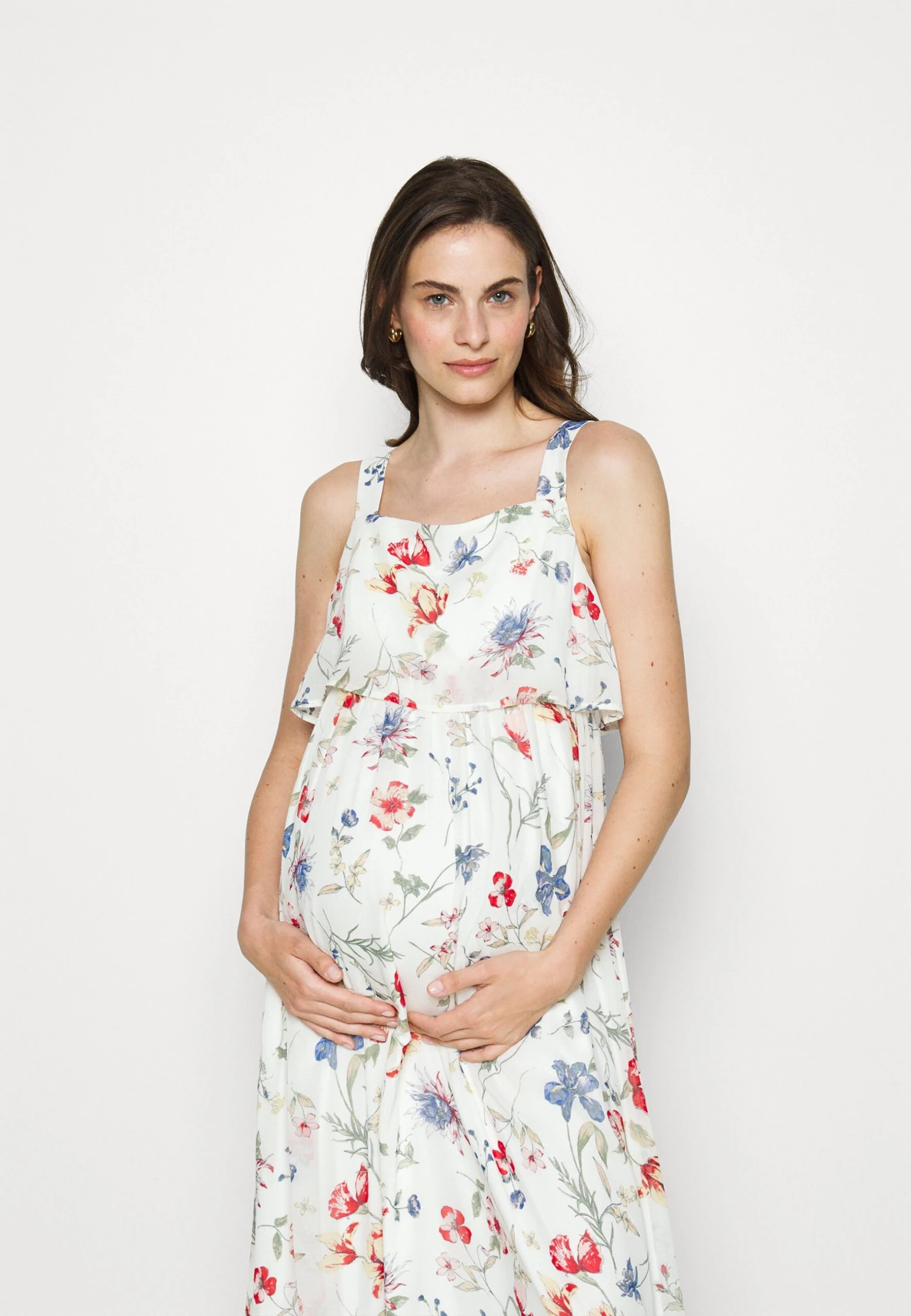 Woven Mama Maxi Dress Nursing Function - Robe Longue - White/Red 6 Woven Mama Maxi Dress Nursing Function - Robe Longue - White/Red – Image 4