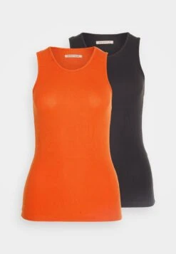 Anna Field 2 Pack - Débardeur - Orange/Black -Anna Field f5fc0567d74c4e4e83f58eff959618bf
